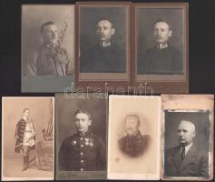 cca 1860-1943 Férfiportrék, többségében katonai fotók, 7 db, 10,5×6,5 cm