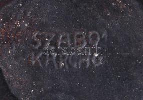 Szabó Karcag váza pár, jelzett, kis mázkopással, m: 14 cm