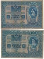 1902. 1000K felülbélyegzés nélkül + 1000K piros "MAGYARORSZÁG" felülbélyegzéssel T:F,VG