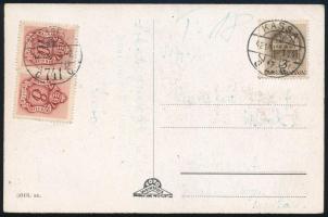 1942 Képeslap Kassáról Budapestre 18f portóval