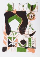 Misch Ádám (1935-1995): Motívumok (cím nélkül), 1973. Szitanyomat, papír, jelzett, számozott (22/40). 45x35 cm.