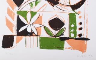 Misch Ádám (1935-1995): Motívumok (cím nélkül), 1973. Szitanyomat, papír, jelzett, számozott (22/40)...