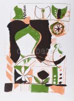 Misch Ádám (1935-1995): Motívumok (cím nélkül), 1973. Szitanyomat, papír, jelzett, számozott (21/40). 45x35 cm.