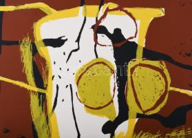 Misch Ádám (1935-1995): Útközben (Unterwegs), 1992. Szitanyomat, papír, jelzett, művészpéldány e.a. ...