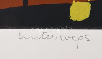 Misch Ádám (1935-1995): Útközben (Unterwegs), 1992. Szitanyomat, papír, jelzett, művészpéldány e.a. ...