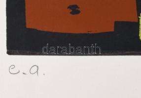 Misch Ádám (1935-1995): Útközben (Unterwegs), 1992. Szitanyomat, papír, jelzett, művészpéldány e.a. ...