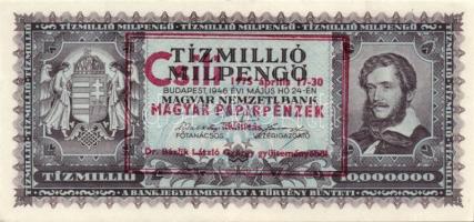 1946. 10.000.000MP "Csili 1975. április 17-30... + Dr. Bázlik László György gyűjteményéből" fny-sal T:I
