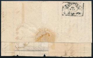 Ausztria 1853 2kr hiányos levélen