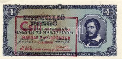 1946. 1.000.000P "Csili 1975. április 17-30... + Dr. Bázlik László György gyűjteményéből" fny-sal T:I