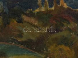 Aba-Novák jelzéssel: Szekér. Olaj, vászon. Dekoratív fakeretben. 45x55,5 cm