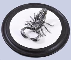 Skorpió témájú dekortárgy, kopással, d: 22 cm, m: 13 cm