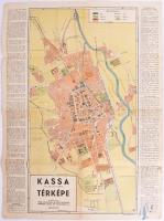 cca 1940 Kassa törvényhatósági jogú szabad királyi város térképe, lépték nélkül, Wiko Litografia és Könyvnyomdai Műintézet, hajtott, kisebb szakadásokkal, 62×45,5 cm
