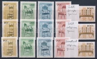 2001-2002 Antik bútorok új évszámmal nyomott értékei minden létező fogazat- és papírváltozatban. Így együtt nagyon ritka kínálat!