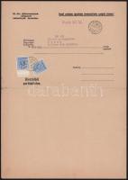 1939 Nyomtatvány 20f portóval, a 4f kettős fogazással "KASSA"