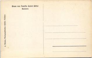 Kucora, Kuczora, Kutzura, Kucura; Gruss von Familie Jakob Göttel / Jakob Göttel háza. A. Weiser Phot...
