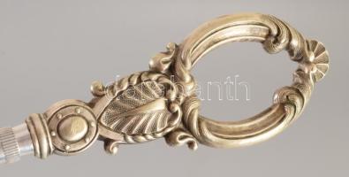 Antik fém nagyító és levélbontó pár, h: 21-23 cm