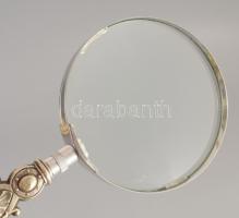 Antik fém nagyító és levélbontó pár, h: 21-23 cm