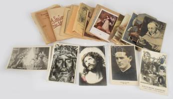 24 db vegyes vallási témájú nyomtatvány (szentkép, képeslap, imafüzet, stb.)