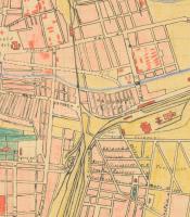 1948 Miskolc kézzel rajzolt térképe 60x43 cm Hajtásnél elszakadt