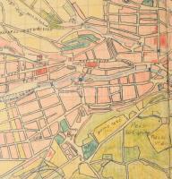 1948 Miskolc kézzel rajzolt térképe 60x43 cm Hajtásnél elszakadt