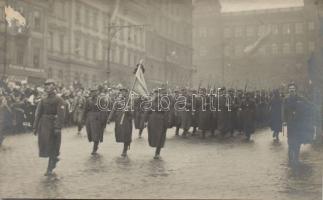 Praha the Regiment Jan Hus marching photo (fl)