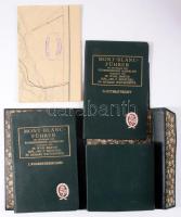Mont Blanc Führer . Wilhelm, Martin und Paul Reuschel: Führer durch die Mont-Blanc-Gruppe. Teljes!  1.: Wegbeschreibungen. 2.: Litteraturheft. + térkép Wien, 1913. Österreichischer Alpenklub, 252 p. 53 térképpel; 71p. + térkép 41x64 cm Aranyozott festett egészvászon kötésekben, aranyozott egészvászon tokkal, nagyon szép állapotban / In very good condition