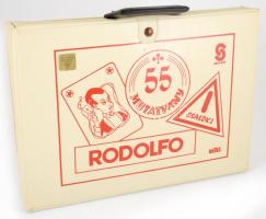 cca 1979-1982 Rodolfo bűvésztáska - 55 mutatvány. Jó állapotban, 29x41 cm