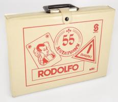 cca 1979-1982 Rodolfo bűvésztáska - 55 mutatvány. Jó állapotban, 29x41 cm