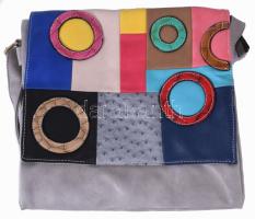 Bohém stílusú női táska, műbőr, újszerű, 29x30 cm