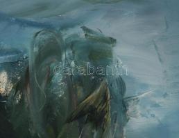 Olvashatatlan jelzéssel: Utcarészlet. Olaj, vászon. 70x89 cm