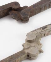 2 darab antik fém diótörő, h: 12 cm