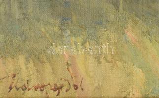 Udvary Pál (1900-1987): Albertfalva tavasszal. Olaj, vászon. Jelezve balra lent. Hátoldalán autográf...