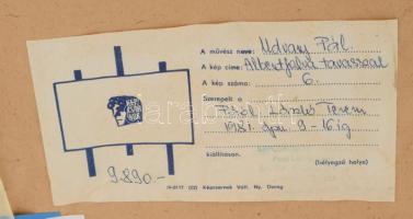 Udvary Pál (1900-1987): Albertfalva tavasszal. Olaj, vászon. Jelezve balra lent. Hátoldalán autográf...