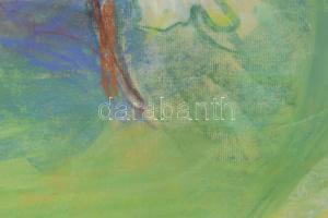 Horváth Éva Mónika (1965-): Színes társaság (cím nélkül). Pasztell, papír. Jelezve jobbra lent. 46x6...