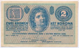 1914. 2K "B 1047 819638" T:F kisebb beszakadások, egyébként erős papír Hungary 1914. 2 Korona "B 1051 042643" C:F small tears, otherwise strong paper Adamo K5/1, Krause P#17