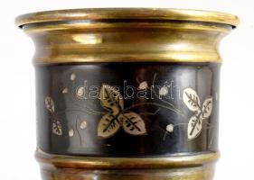 Antik niellós díszítésű réz cigarettakínáló m: 10 cm