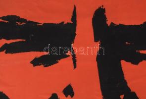 Gönczi Béla (1934-): Illyés Gyula: Dózsa György, Nemzeti Színház. Plakátterv. Vegyes technika, papír...