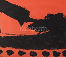 Gönczi Béla (1934-): Illyés Gyula: Dózsa György, Nemzeti Színház. Plakátterv. Vegyes technika, papír...