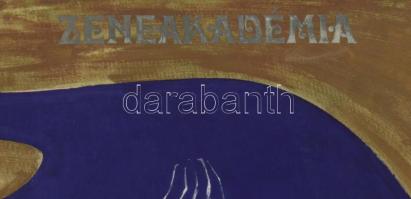 Gönczi Béla (1934-): Petrovics: Jónás könyve, oratórium. Plakátterv. Tempera, papír. Jelzett a hátol...