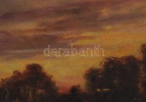 Tolnay jelzéssel (Tolnay Ákos?): Vízparti fények. Olaj, vászon. Kissé sérült. Dekoratív, kissé sérül...