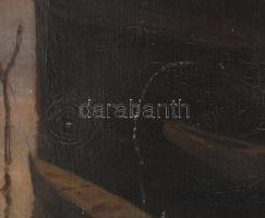 Tolnay jelzéssel (Tolnay Ákos?): Vízparti fények. Olaj, vászon. Kissé sérült. Dekoratív, kissé sérül...