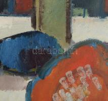 Doór Ferenc (1918-2015): Csendélet. Olaj, vászon, jelzett, hátoldalán Képcsarnok Vállalat címkéjével...