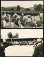 cca 1927 Eskütételi ünnepség fotói, 2 db fotólap, a hátoldalakon pecséttel és az egyik a felületén szárazbélyegzéssel is jelezett, 9x14 cmx2