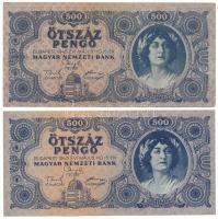 1945. 500P magyar "N" betű orosz "P" helyett + helyes szövegezésű támpéldány T:F szép papír Adamo P19h, P19