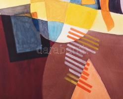 Misch Ádám (1935-1995): Estefelé, 1979. Akvarell, papír, jelezve jobbra lent. Paszpartuban. Hátoldal...