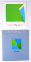 Fajó János (1937-2018) Kossuth-díjas festőművész 2 db katalógusa:   Fajó János retrospektív kiállítása. Műcsarnok, Bp., 1990. Fekete-fehér és színes képekkel, Fajó János műveinek reprodukcióival illusztrált katalógus. Félvászon kötés.;  Fajó János: Formáim, színeim, tereim, 1998-2008. H.n., 2008, k.n. 80 p. Megjelent 1000 példányban. Magyar és angol nyelven. Fajó János műveinek reprodukcióival gazdagon illusztrált. Kiadói papírkötés.;