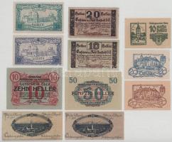 Vegyes 11db-os heller tétel, közte: Ausztria / Wels 1920. 10h + 20h (2xklf) + Német államok / Gilgen...