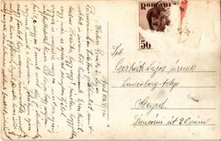 1936 Arad, Biserica Lutherana / evangélikus templom, Erika üzlet / Lutheran church, shop. photo (EK)