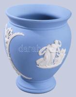 Wedgwood jasperware váza, jelzett, hibátlan, m: 9,5 cm + cukordoboz h: 8 cm