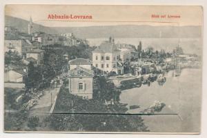 Abbazia, Opatija; Blick auf Lovrana / leporellólap 10 képpel / leporellocard with 10 pictures. W.L. Bp. 370. Verlag A. Dietrich (fl)